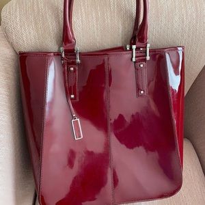 Talbots Red Patent Leather Tote